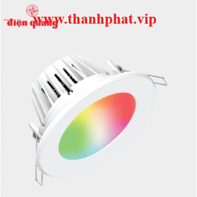 Bộ đèn LED Downlight thông minh Điện Quang Apollo ĐQ SLRD04 07727 115 BR01 (7W, warmwhite, 4.5 inch, kết nối Bluetooth, điều khiển sắc màu RGB)