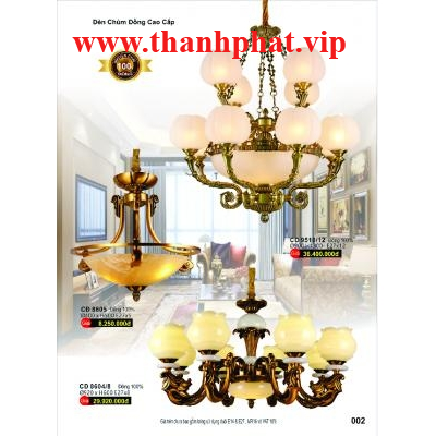 Đèn Chùm Đồng 9510/12 - 8605 - 8604/8