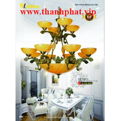 Đèn Chùm Đồng Cao Cấp 7158/12