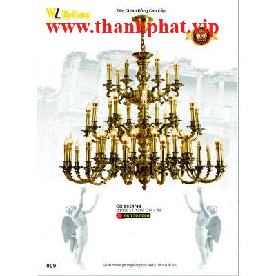Đèn Chùm Đồng Cao Cấp CĐ 8051/49
