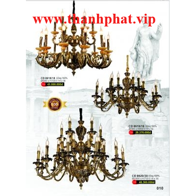 Đèn Chùm Đồng Cao Cấp CĐ 8618/18 - 8619/16 - 8620/30