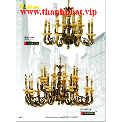 Đèn Chùm Đồng Cao Cấp CĐ 8052/16 - 8055/24