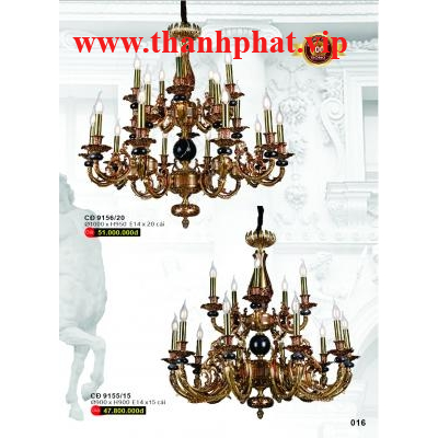 Đèn Chùm Đồng Cao Cấp CĐ 9155/15 - 9156/20
