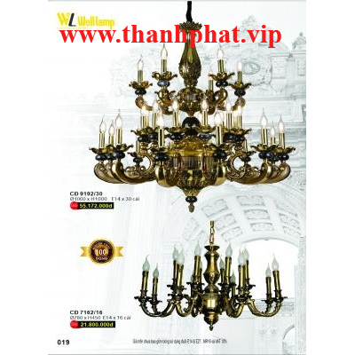 Đèn Chùm Đồng Cao Cấp CĐ 9192/30 - 7162/16