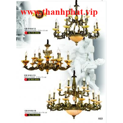 Đèn Chùm Đồng Cao Cấp CĐ 9161/15 - 9165/18