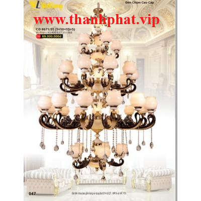Đèn Chùm Đồng Cao Cấp CĐ 8671/35