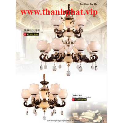 Đèn Chùm Đồng Cao Cấp CĐ 8672/12 - 8673/6