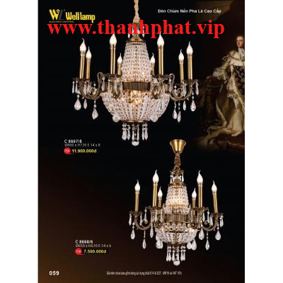 Đèn Chùm Nến Pha Lê Cao Cấp C 8667/8 - 8668/6