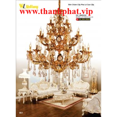 Đèn Chùm Cầy Pha Lê Cao Cấp C 8085/24