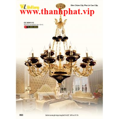 Đèn Chùm Cầy Pha Lê Cao Cấp CC 8091/15