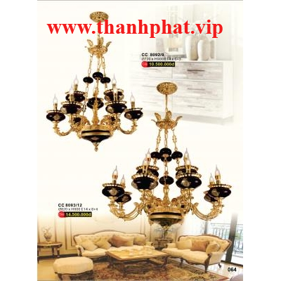 Đèn Chùm Cầy Pha Lê Cao Cấp CC 8092/9 - 8093/12
