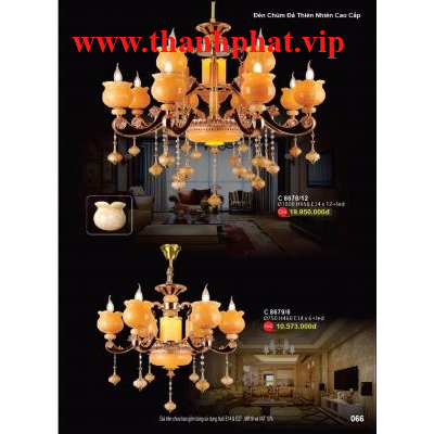 Đèn Chùm Đá Thiên Nhiên Cao Cấp C 8678/12 - 8679/6