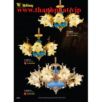 Đèn Chùm Pha Lê Cao Cấp C 9207/6 - 9208/8 - 9209/12