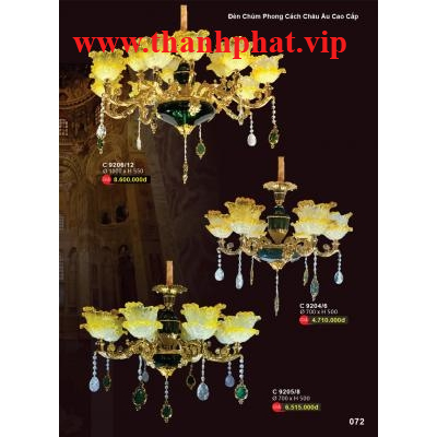 Đèn Chùm Pha Lê Cao Cấp Kiểu Châu Âu C 9204/6 - 9205/8 - 9206/12
