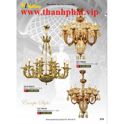 Đèn Chùm Pha Lê Cao Cấp CC 7461/6 - 7460/8 - 8102/15
