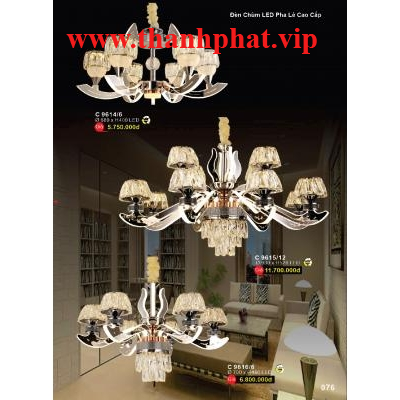 Đèn Chùm Led Pha Lê Cao Cấp C 9614/6 - 9615/12 - 9616/6