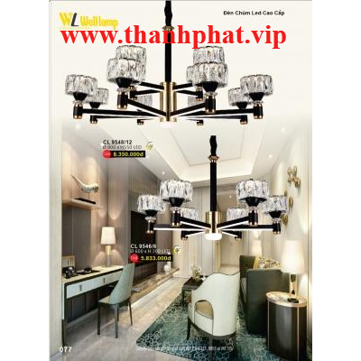 Đèn Chùm Led Pha Lê Cao Cấp C 9546/6 - 9548/12