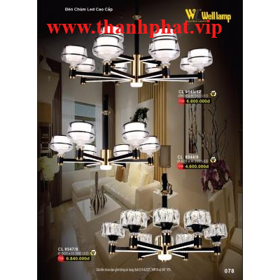 Đèn Chùm Led Pha Lê Cao Cấp C 9544/6 - 9545/12 - 9547/8