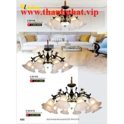 Đèn Chùm Led Pha Lê Cao Cấp C 9513/6 - 9514/8 - 9515/10