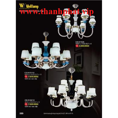 Đèn Chùm Gốm Sứ Cao Cấp CS 8116/6 - 8121/12 - 8126/12