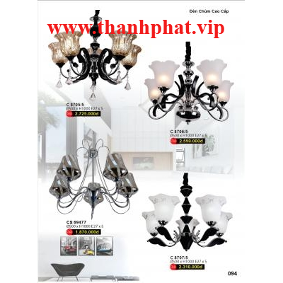 Đèn Chùm Pha Lê Cao Cấp C 8705/5 - 8706/5