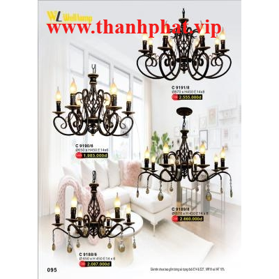 Đèn Chùm Pha Lê Cao Cấp C 9090/6 - 9191/8