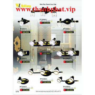 Đèn Pha Tranh Cao Cấp PT 9361-9362-9363-9364