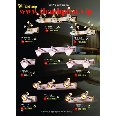 Đèn Pha Tranh Cao Cấp PT 8844-8845-8846-9349-9350-9351