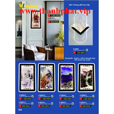 Đèn Tường Led Cao Cấp V 8880-8881-8882-8883-8884-8885-8886-8887