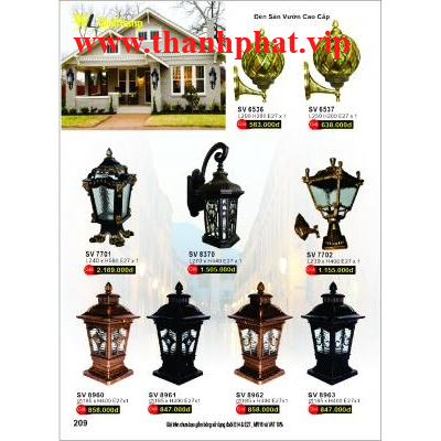 Đèn Tường Sân Vườn Cao Cấp SV 8960-8961-8962-8963