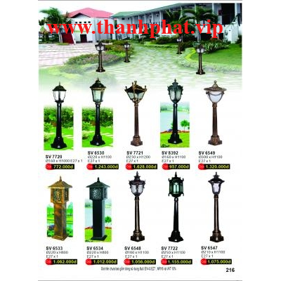 Trụ Đèn Sân Vườn SV 7220-7221-7222