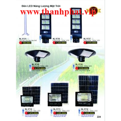 Đèn Đường Led Năng Lượng Mặt Trời NL 9726-9727-9728-9729