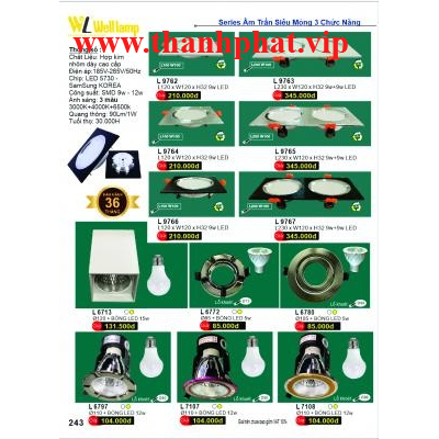 Đèn Led Âm Trần 3 Chức Năng